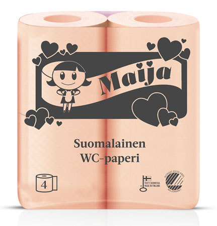 WC-Paperi Maija keltainen 2-krs Persikka|10x4rll/sk